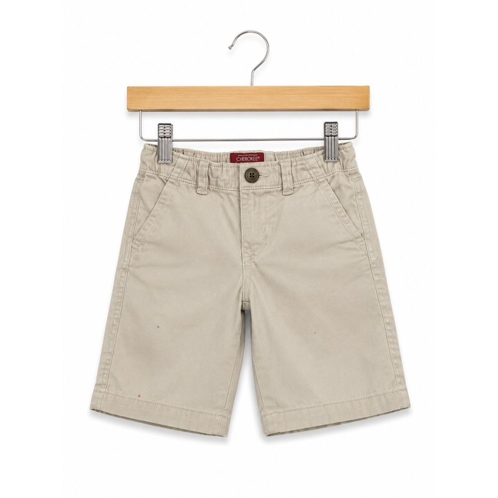 Arizona Jean Co Boys Tan Chino Shorts Size 6 Adjustable Waist Cotton Twill